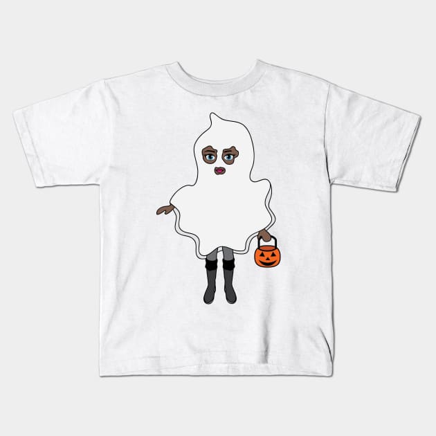 Ghost Halloween Trick or Treat Sticker 3 Kids T-Shirt by PLLDesigns